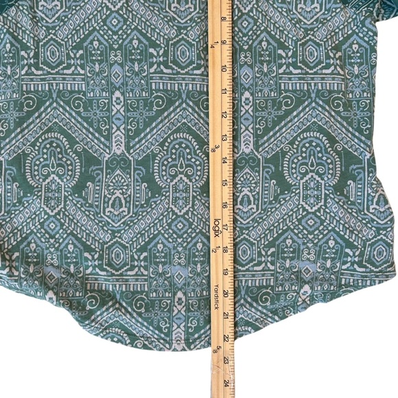 Lucky Brand Mint Sage Green Blue Flutter Sleeve Boxy Blouse - Picture 6 of 9